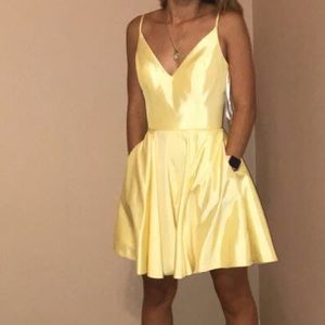 Yellow short dress Sherri hill